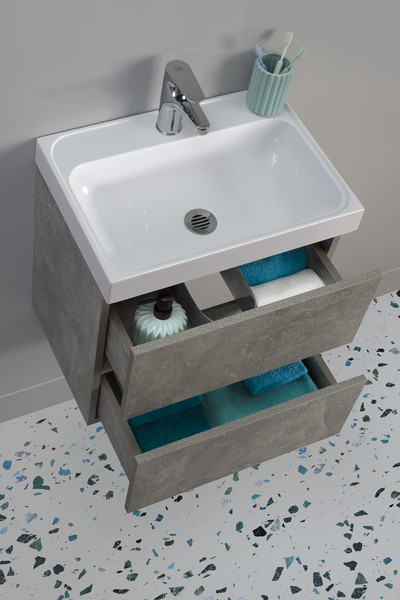 Изображение товара Тумба под умывальник Belux Бостон НП 50-02 (31, бетон чикаго/светло-серый)