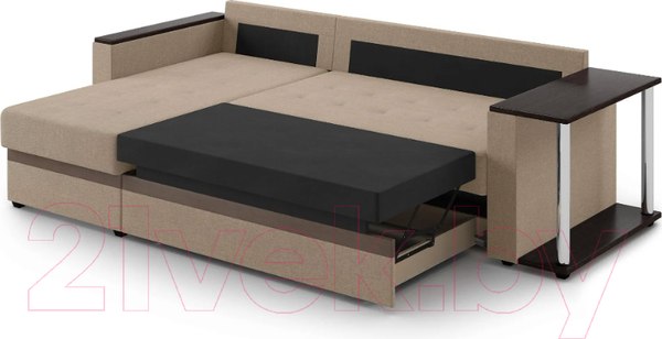 Изображение товара Диван угловой Mio Tesoro Атланта 110 (Savana Camel/Ecostile Chocolate)