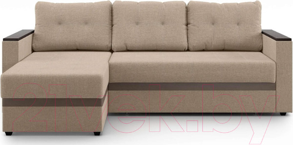 Изображение товара Диван угловой Mio Tesoro Атланта Лайт 111 (Savana Camel/Ecostile Chocolate)