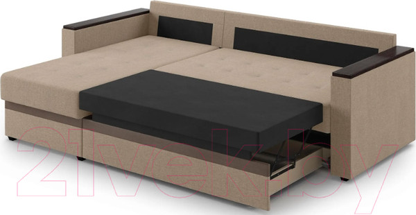 Изображение товара Диван угловой Mio Tesoro Атланта Лайт 111 (Savana Camel/Ecostile Chocolate)