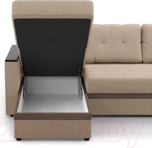 Изображение товара Диван угловой Mio Tesoro Атланта Лайт 111 (Savana Camel/Ecostile Chocolate)