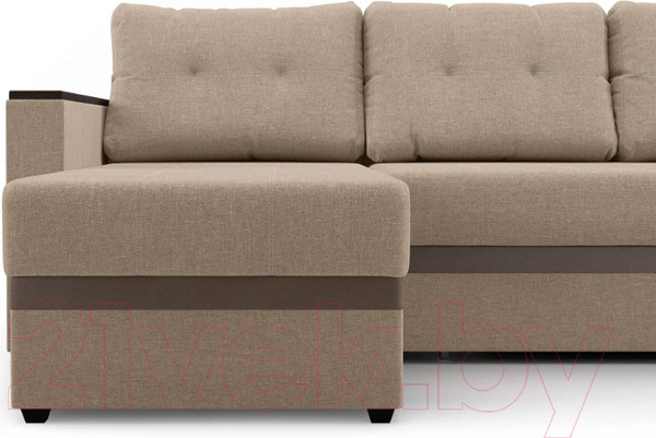 Изображение товара Диван угловой Mio Tesoro Атланта Лайт 111 (Savana Camel/Ecostile Chocolate)