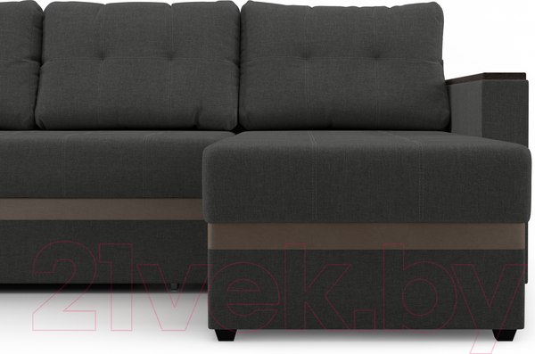 Изображение товара Диван угловой Mio Tesoro Атланта Лайт 111 (Savana Grey/Ecostile Chocolate)