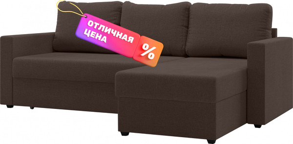 Изображение товара Диван угловой Mio Tesoro Торонто 113 (Savana Chocolate)