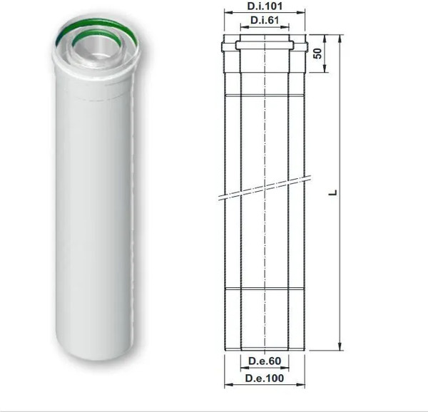 Изображение товара Труба дымохода Termica 0.50 / COPA650