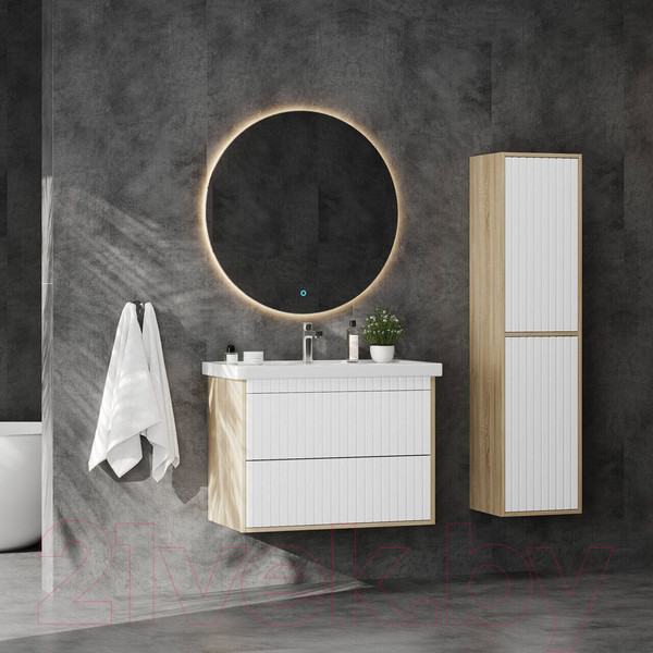 Изображение товара Тумба под умывальник Onika Дайлер 80 / 108061 (белый/дуб сонома)