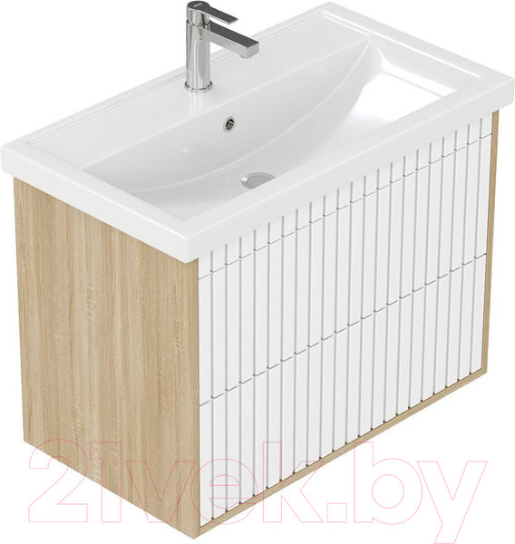 Изображение товара Тумба под умывальник Onika Дайлер 80 / 108061 (белый/дуб сонома)