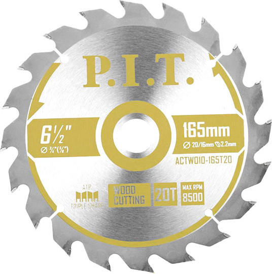 Изображение товара Пильный диск P.I.T ACTW10-165T20