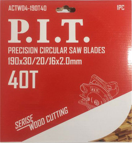 Изображение товара Пильный диск P.I.T ACTW04-190T40