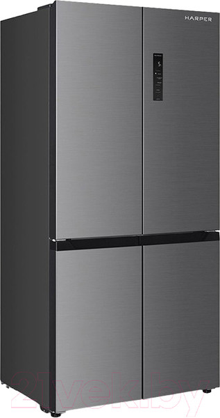 Изображение товара Холодильник с морозильником Harper RH6966BW (стальной)