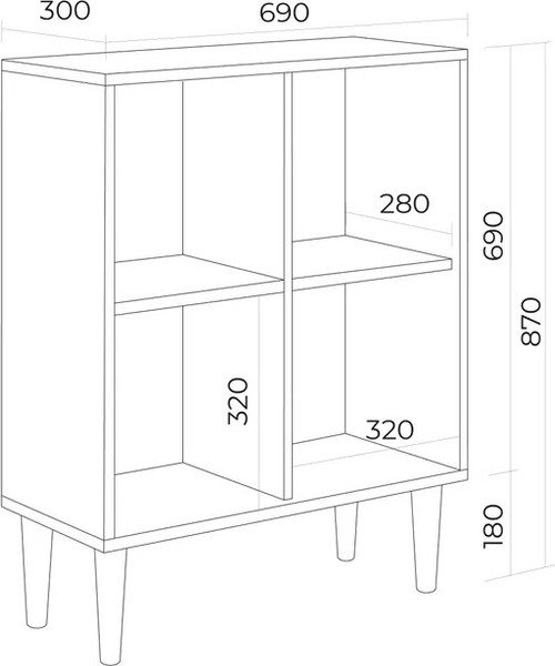 Изображение товара Стеллаж Monofix Одос 4 секции (графит)