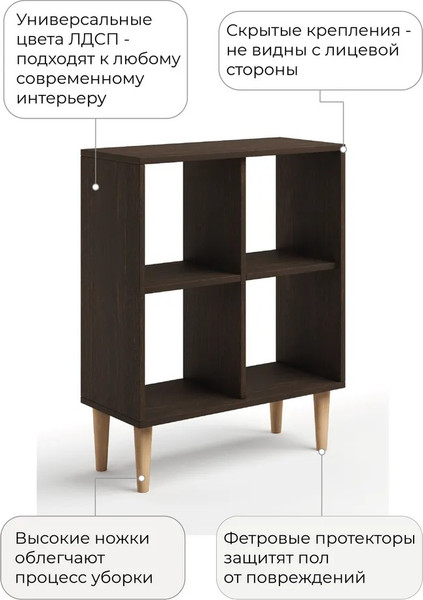 Изображение товара Стеллаж Monofix Одос 4 секции (венге)