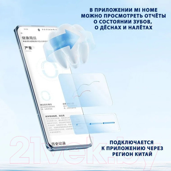 Изображение товара Ультразвуковая зубная щетка Xiaomi Smart Electric Toothbrush T501 / MES607 / BHR7791GL (белый)