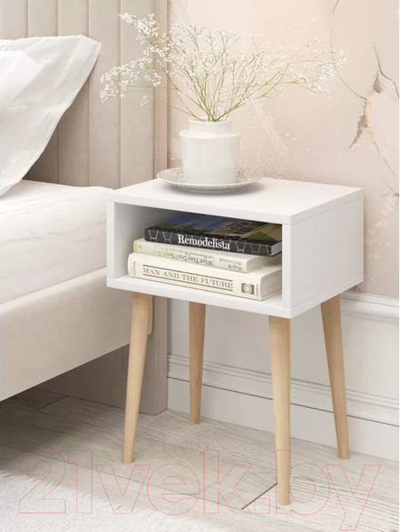 Изображение товара Прикроватная тумба Monofix Одос (белый/лак)