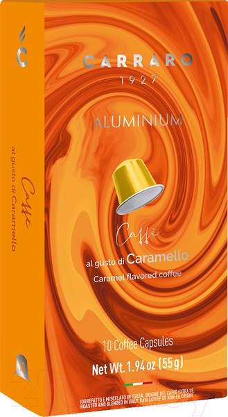 Изображение товара Кофе в капсулах Carraro Caramel стандарта Nespresso (10x5.5г)
