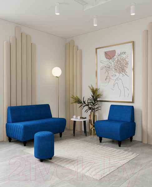 Изображение товара Диван Monofix Буно (велюр/синий №13)