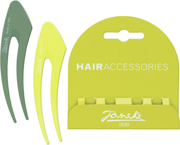 Изображение товара Набор заколок для волос Janeke Hair Clip JG48020 LIM (2шт, лайм/фисташка)