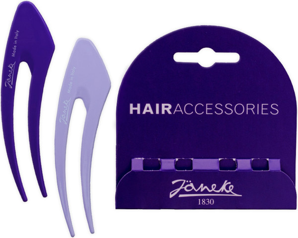 Изображение товара Набор заколок для волос Janeke Hair Clip JG48020 VIO (2шт, сирень/фиолетовый)