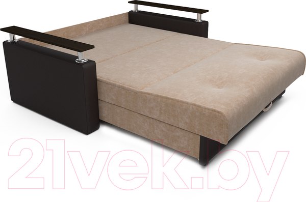 Изображение товара Диван Mebel-Ars Шарк 140 (кордрой бежевый/экокожа коричневый)