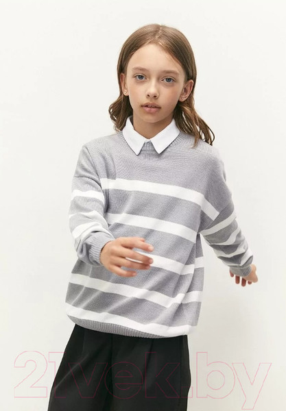Изображение товара Джемпер детский Amarobaby Strip / AB-OD24-S26/11-146 (серый, р.146)
