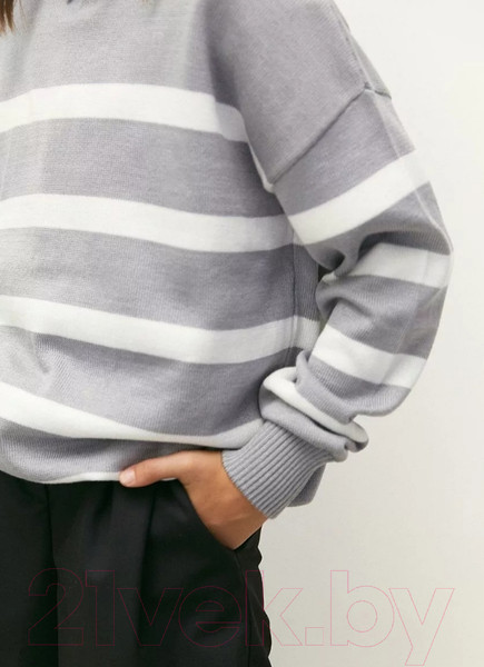 Изображение товара Джемпер детский Amarobaby Strip / AB-OD24-S26/11-146 (серый, р.146)