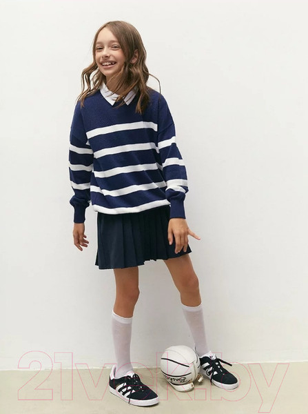 Изображение товара Джемпер детский Amarobaby Strip / AB-OD24-S26/20-128 (синий, р.128)