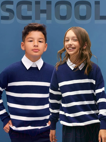 Изображение товара Джемпер детский Amarobaby Strip / AB-OD24-S26/20-128 (синий, р.128)