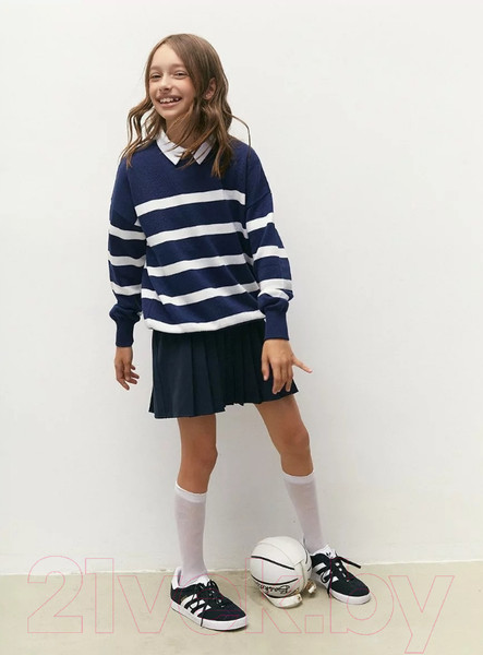 Изображение товара Джемпер детский Amarobaby Strip / AB-OD24-S26/20-152 (синий, р.152)