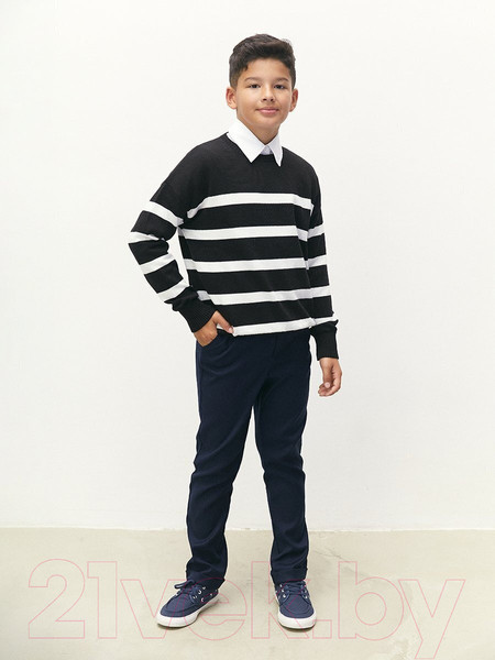 Изображение товара Джемпер детский Amarobaby Strip / AB-OD24-S26/09-128 (черный, р.128)