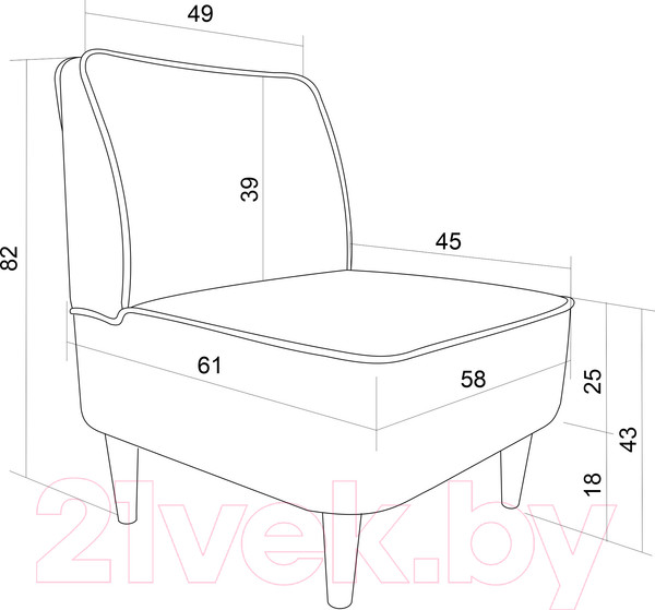 Изображение товара Кресло мягкое Monofix Одос (серо-синий №41)