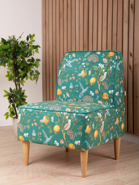 Изображение товара Кресло мягкое Monofix Одос Принт (лимон зеленый/микровелюр)