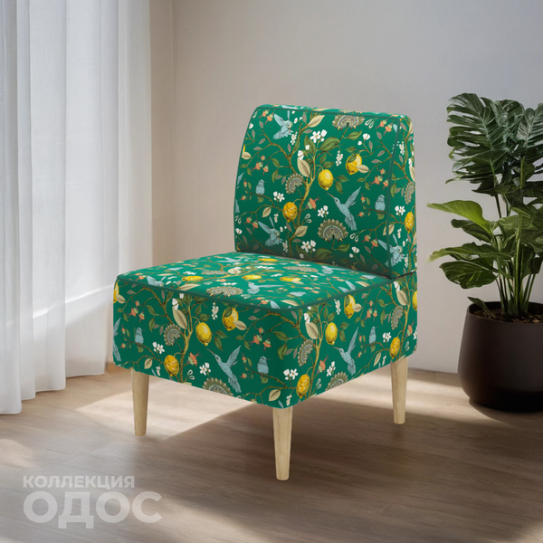 Изображение товара Кресло мягкое Monofix Одос Принт (лимон зеленый/микровелюр)