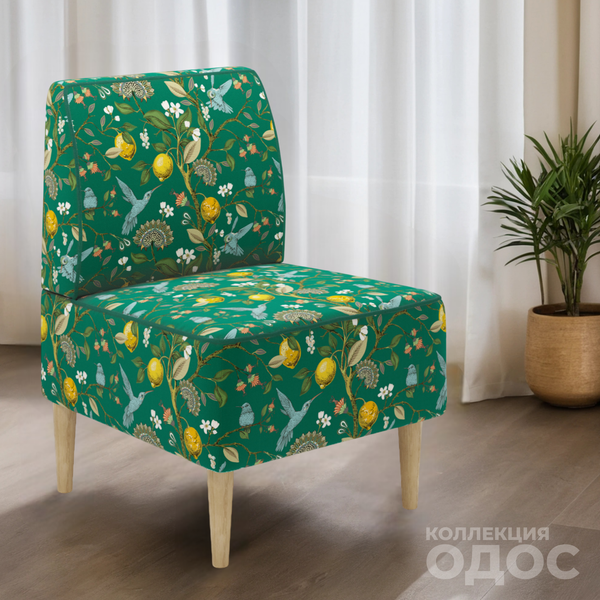 Изображение товара Кресло мягкое Monofix Одос Принт (лимон зеленый/микровелюр)