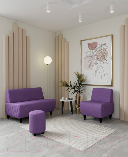 Изображение товара Кресло мягкое Monofix Буно (велюр/фиолетовый №18)