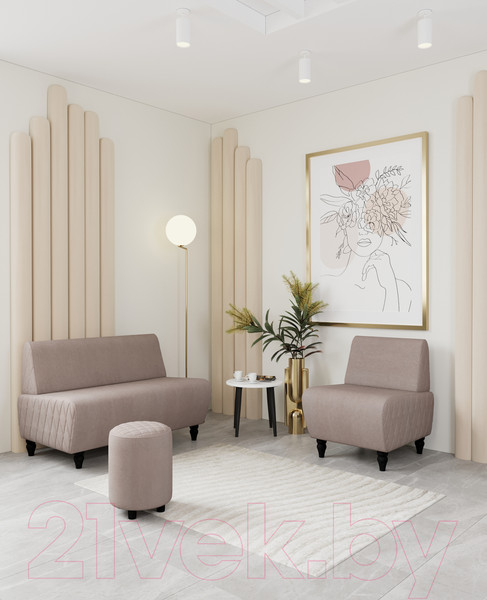 Изображение товара Кресло мягкое Monofix Буно (велюр/светло-коричневый №22)