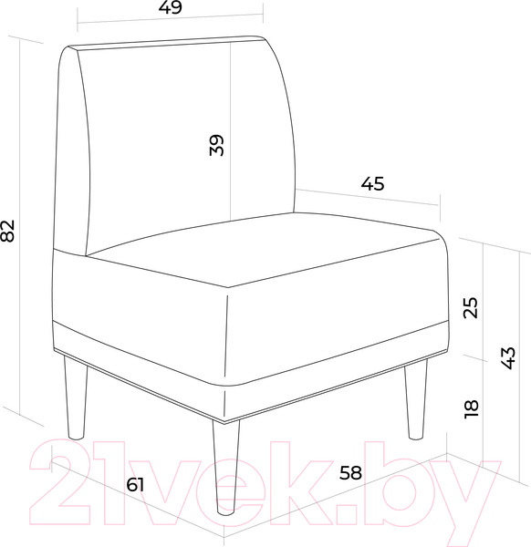 Изображение товара Кресло мягкое Monofix Одос (велюр/айвори №2)