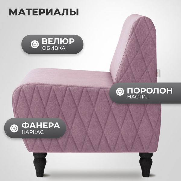 Изображение товара Кресло мягкое Monofix Буно (велюр/сиреневый №28)