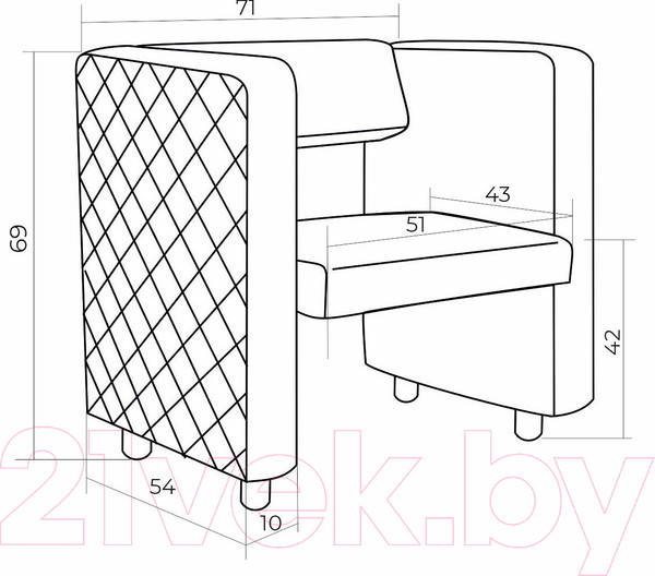 Изображение товара Кресло мягкое Monofix Йокки (экокожа/кремовый)