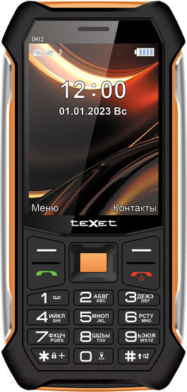 Изображение товара Мобильный телефон Texet TM-D412 (черный/оранжевый)