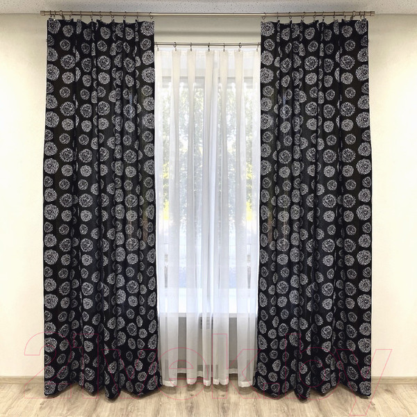 Изображение товара Комплект штор Nivasan Герби-1 150x270 / H.Gb-1 (черный)