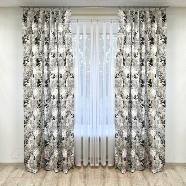 Изображение товара Комплект штор Nivasan Тропика-1 150x270 / H.Tr-1 (черный)