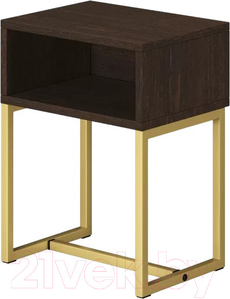 Изображение товара Прикроватная тумба Monofix С металлическими опорами (венге/золото)