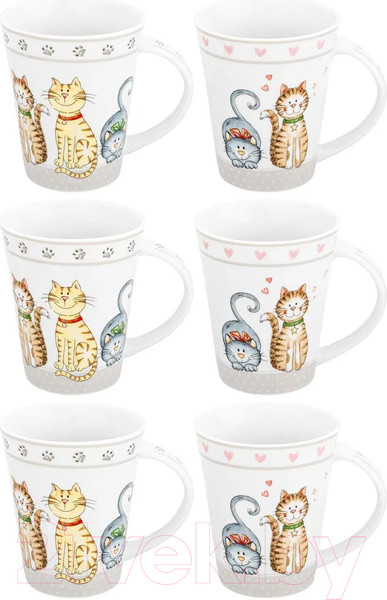 Изображение товара Набор кружек Elan Gallery Без кота жизнь не та / 880207