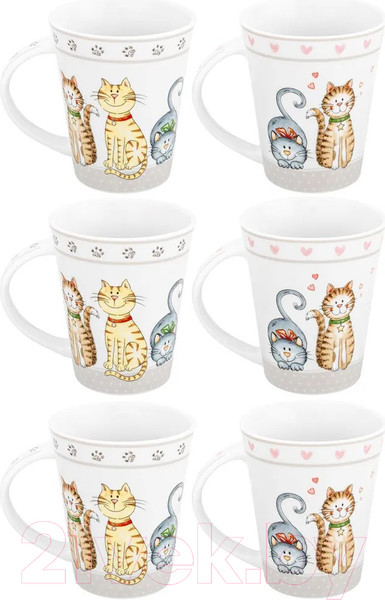 Изображение товара Набор кружек Elan Gallery Без кота жизнь не та / 880207