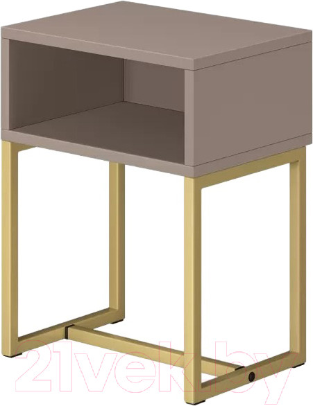 Изображение товара Прикроватная тумба Monofix С металлическими опорами (капучино/золото)
