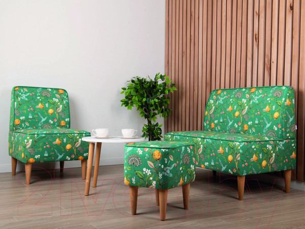 Изображение товара Диван Monofix Одос Принт (лимон зеленый/микровелюр)