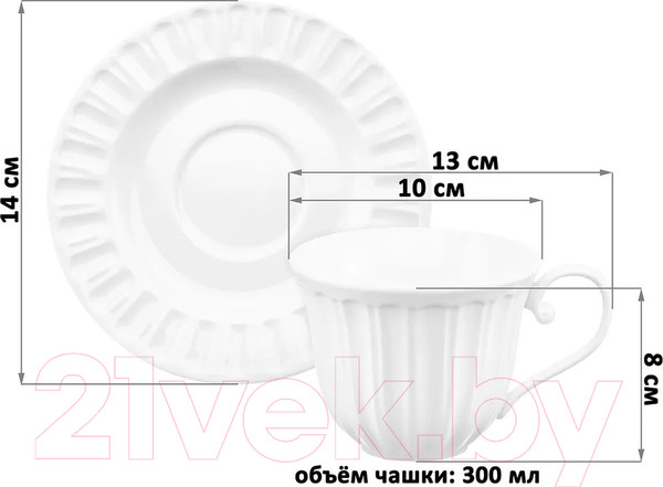Изображение товара Чашка с блюдцем Elan Gallery Ампир / 620193