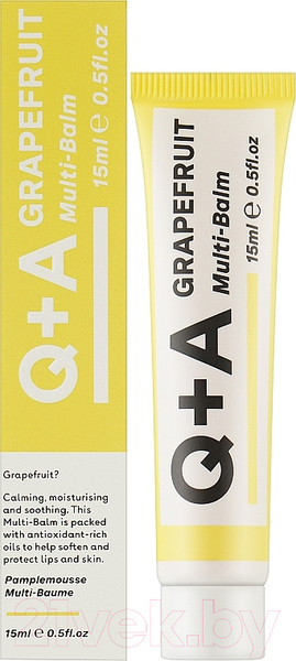 Изображение товара Бальзам для губ Q+A Grapefruit для губ и сухой кожи (15мл)