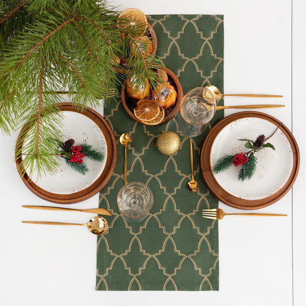 Изображение товара Дорожка на стол Этель Gold Ornament / 7321875 (30x70)