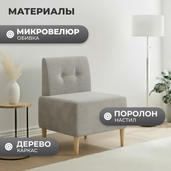 Изображение товара Кресло мягкое Monofix Четт (микровелюр/жемчуг №02)
